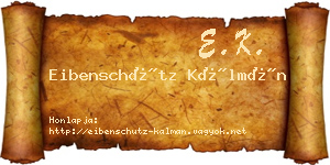 Eibenschütz Kálmán névjegykártya