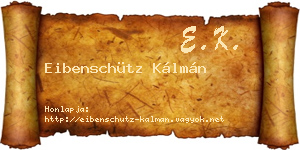 Eibenschütz Kálmán névjegykártya
